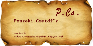 Peszeki Csatár névjegykártya